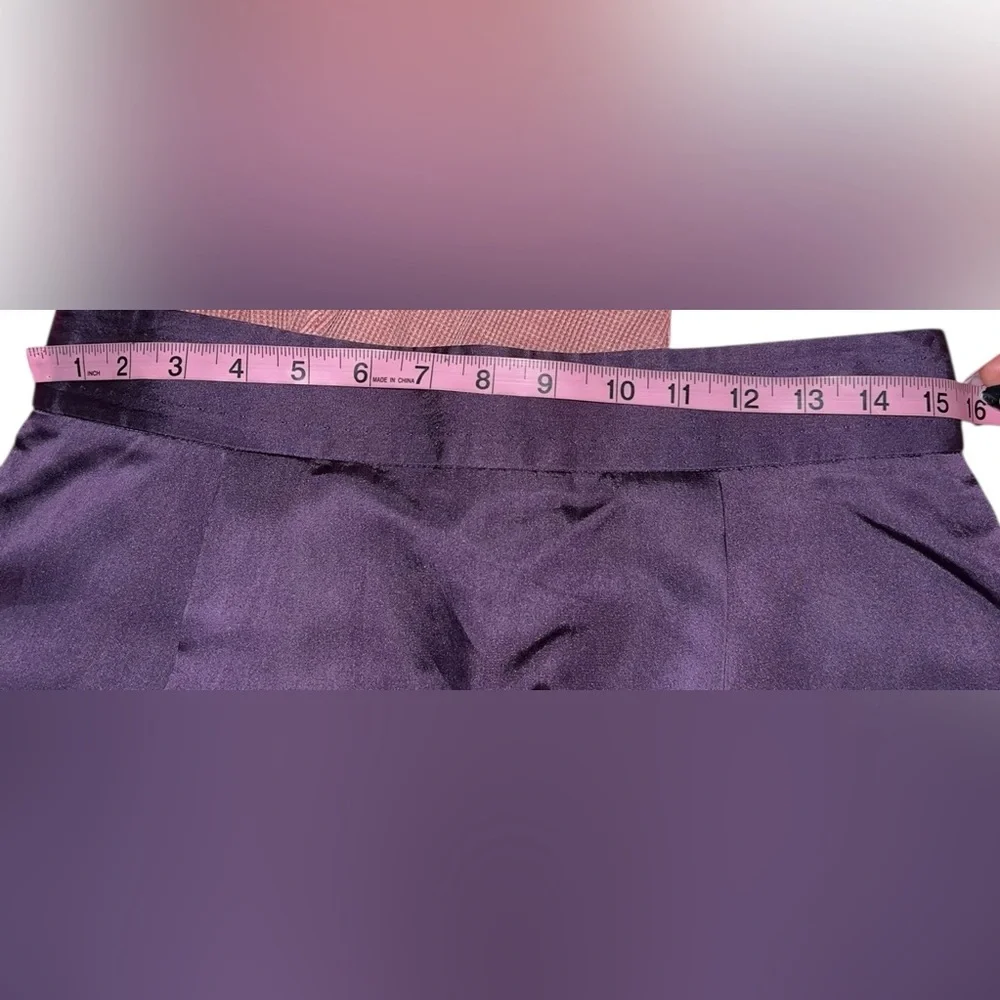 Tory Burch Purple Satin A-Line Skirt